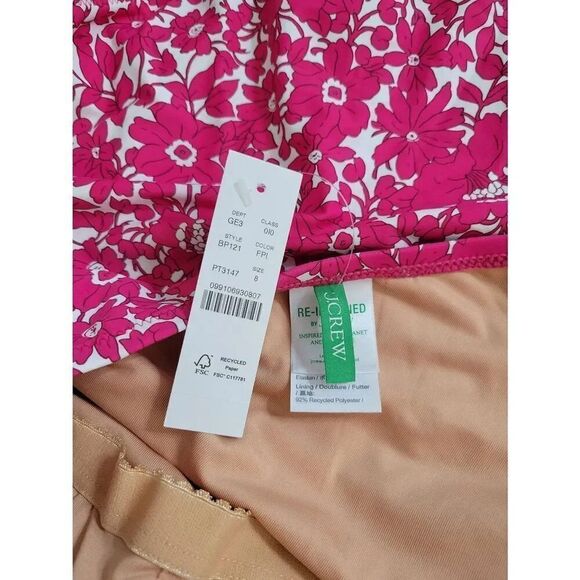 J. Crew Bow one-shoulder one-piece swimsuit in blushing meadow 8 NWT - Picture 10 of 10